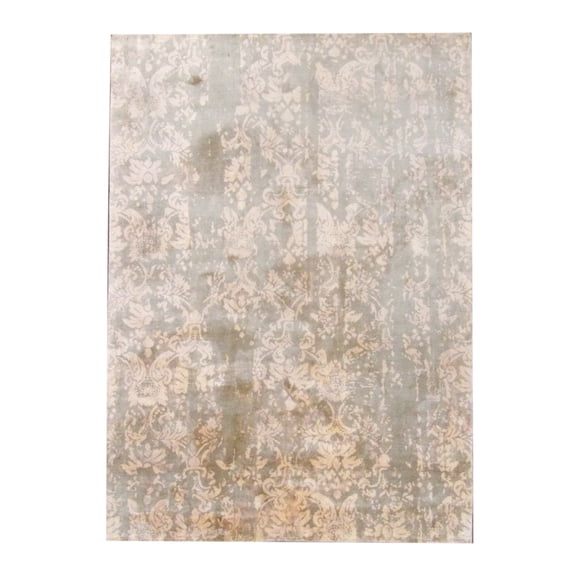 Wahi Rugs Hand Knotted Transitional Silky Broken Abstract Design Hand-Loom 5'0"x8'0" Hand-loom -W860