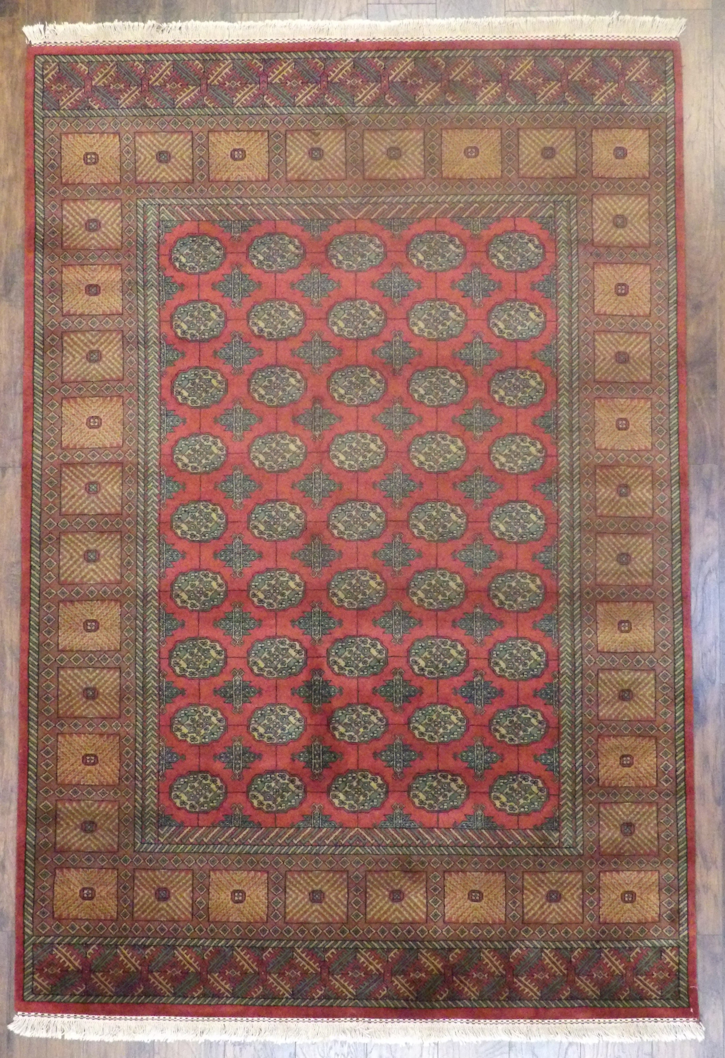 Wahi Rugs Hand Knotted Tribal Bokhara Elephant Foot Design 6'0