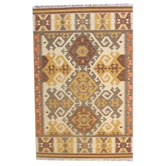 Wahi Rugs Hand Knotted Tribal Kilim Southwestern 5'0"x8'0" -W758