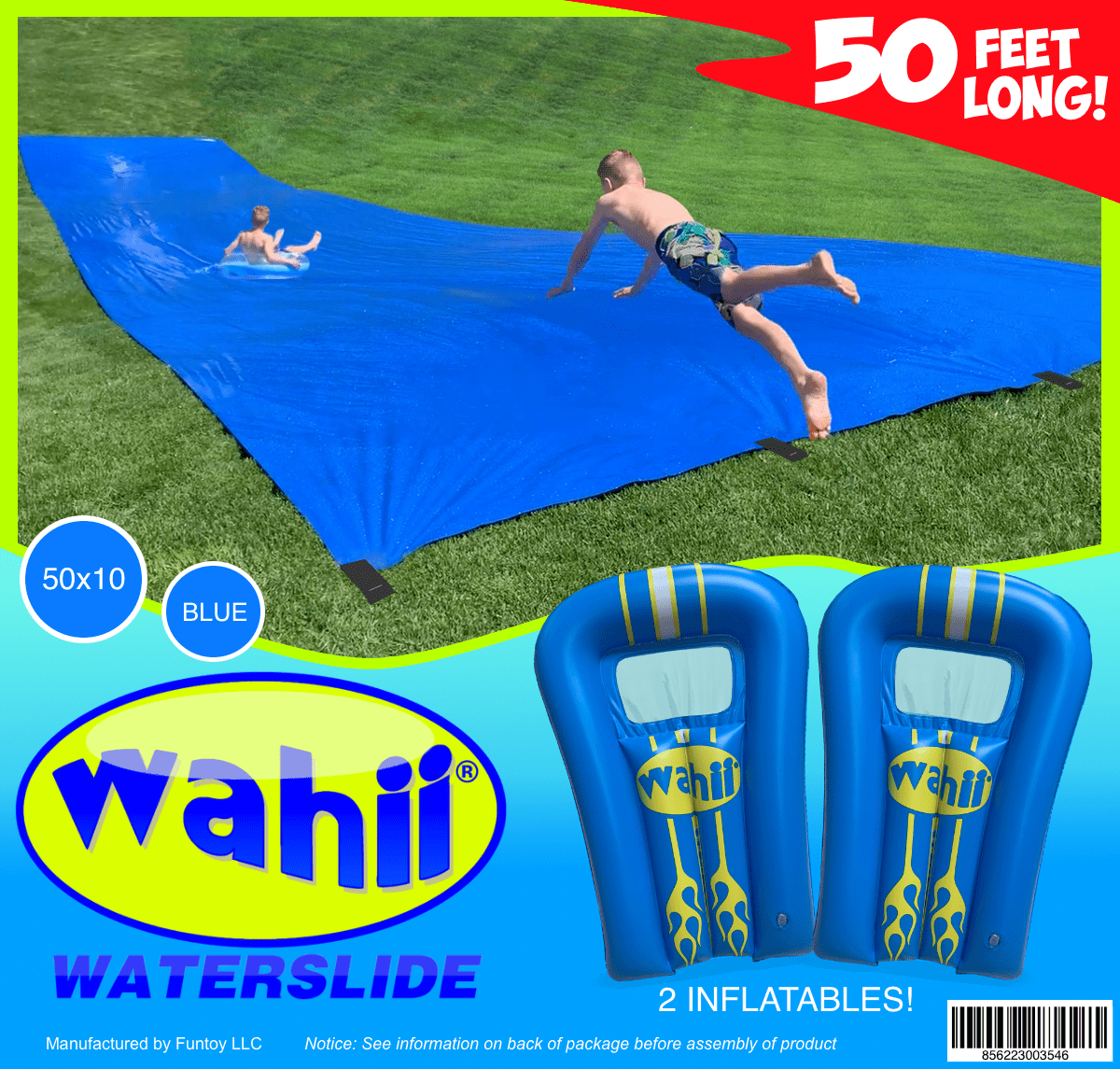 Wahii World's Biggest Backyard Giant Slip WaterSlide 50ft Long