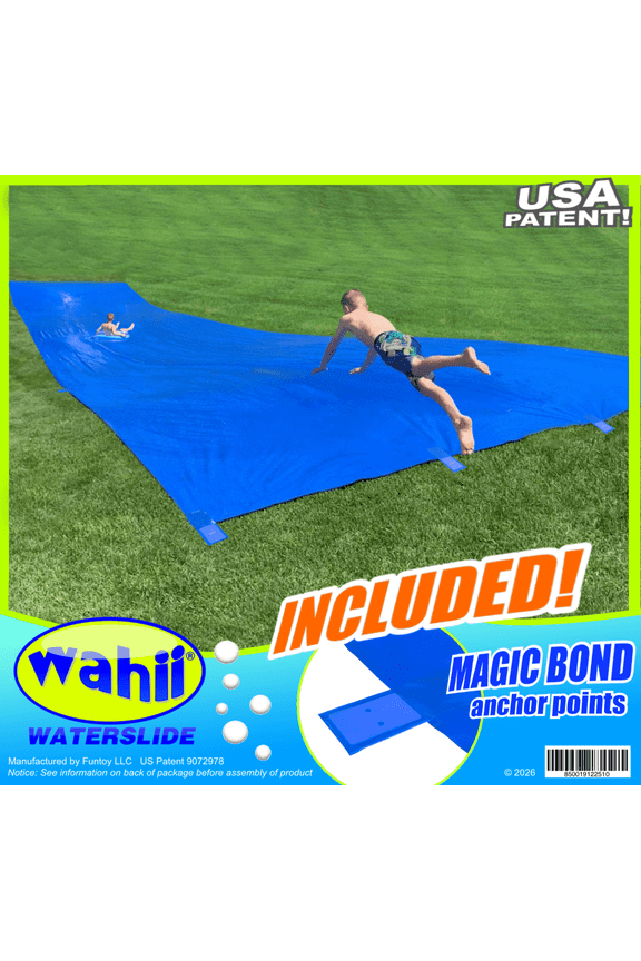WaterSlide 50 - World's Biggest Backyard Lawn Water Slide - with Magic Bond Anchor Points
