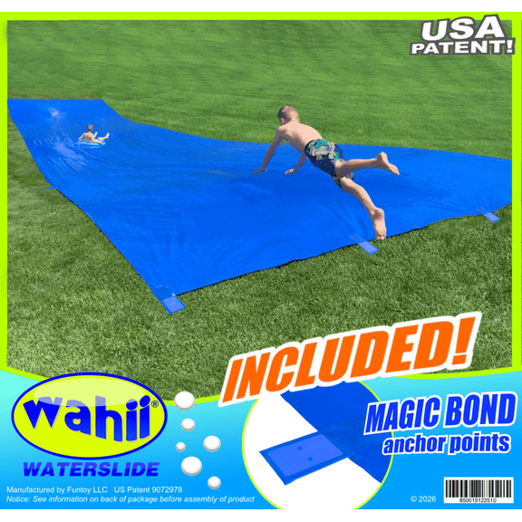 Wahii WaterSlide 50 - World's Biggest Backyard Lawn Water Slide - with Magic Bond Anchor Points