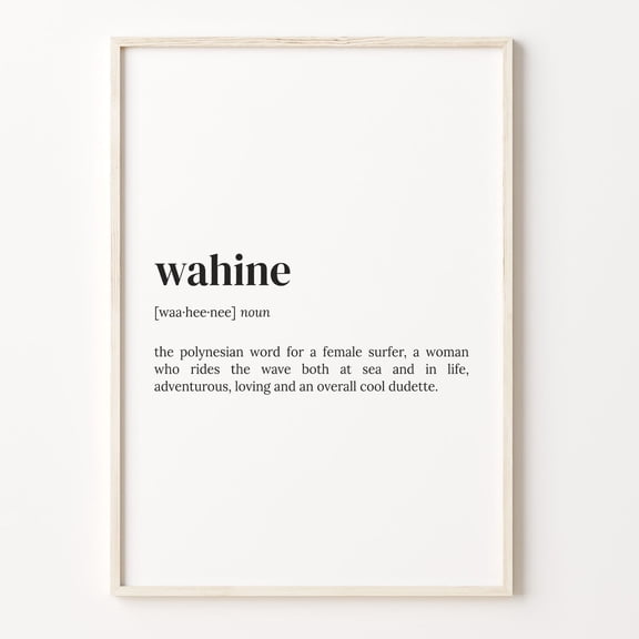 Wahine Definition Surfer Quote Wall Art Poster Unframed Paper Print