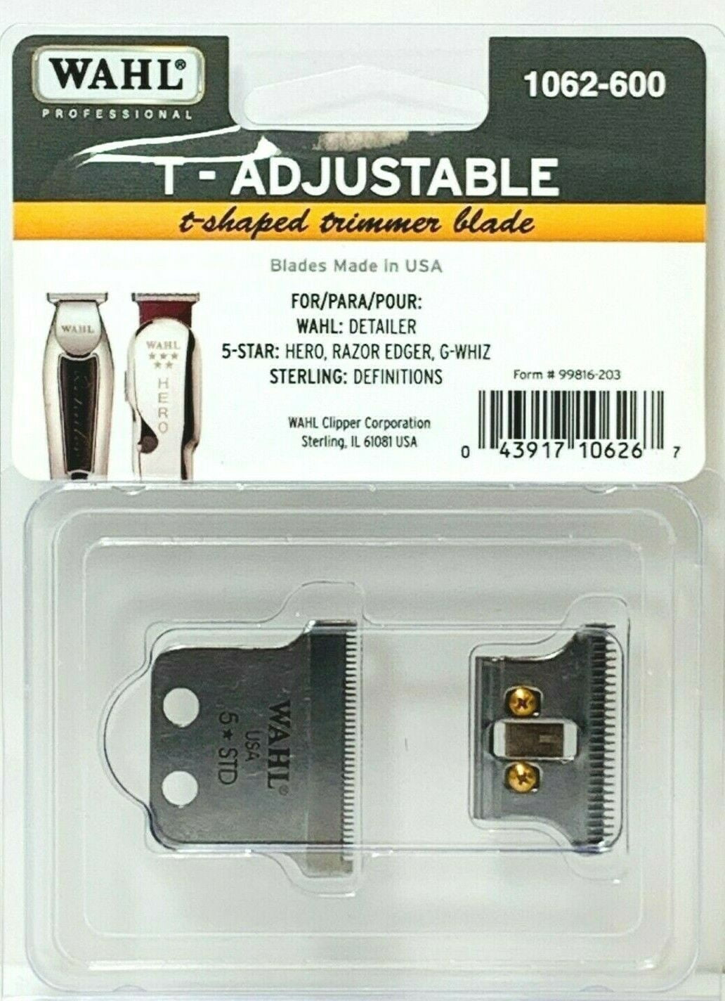 Wahl 1062-600 T-Adjustable T-Shaped Trimmer Blade For