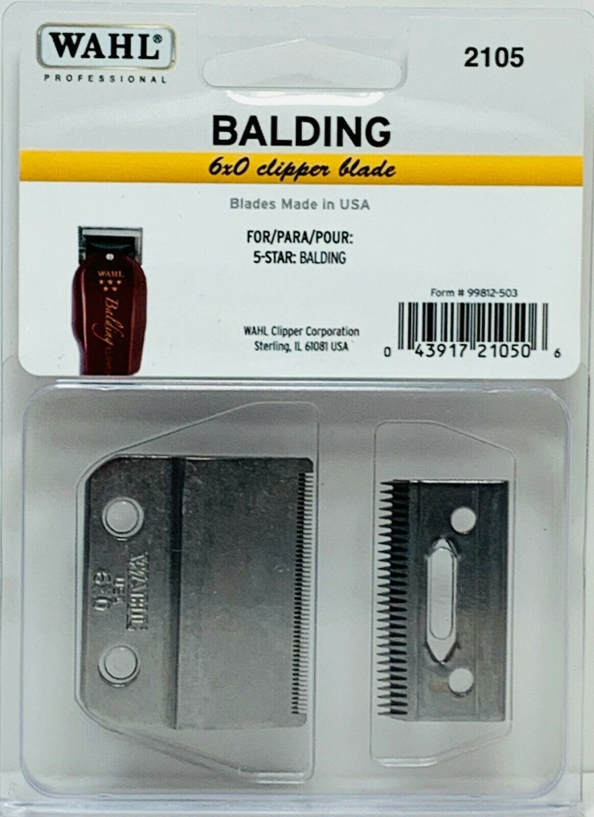 Wahl 2105 6X0 UltraClose, Full Size Trim Balding Clipper Replacement Blade For 5Star Series