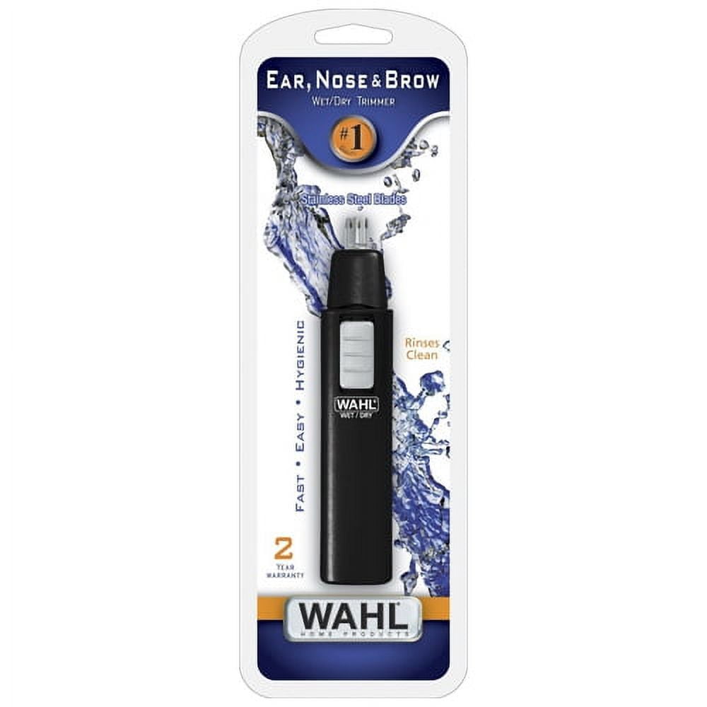 Wahl 5567500 Ear, Nose And Brow Wet/Dry Battery Trimmer, Black 1 Ea