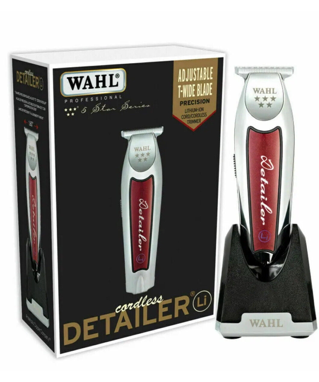 Wahl Detailer Li #8171-5 Star Series Lithium-Ion Professional Cord/Cordless  Ultra Close Trim from The Line Loved by Barbers- 100 Minute Run Time :  : Salute e cura della persona