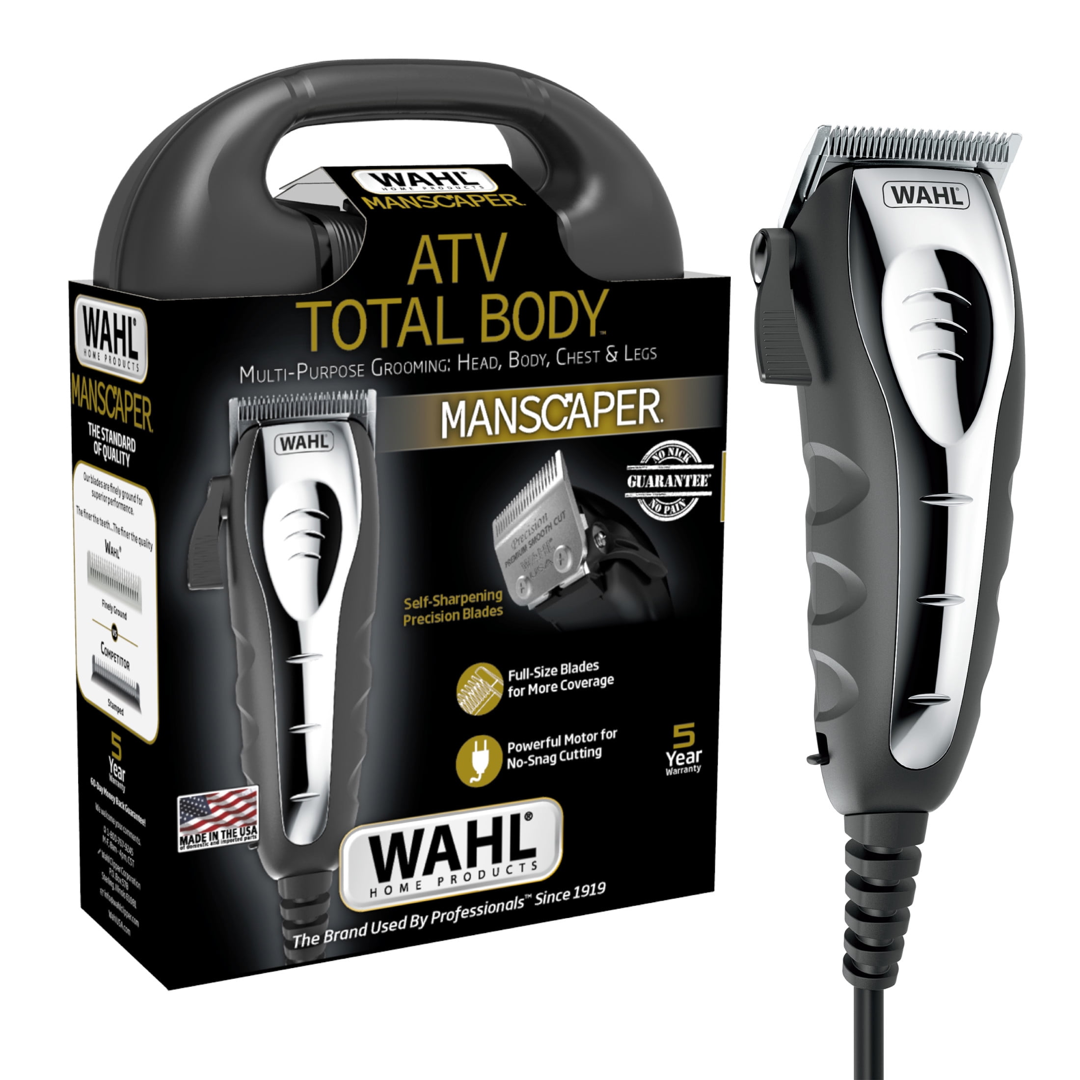 Wahl ATV Total Body Manscaper Hair Clipper for Men, Corded with