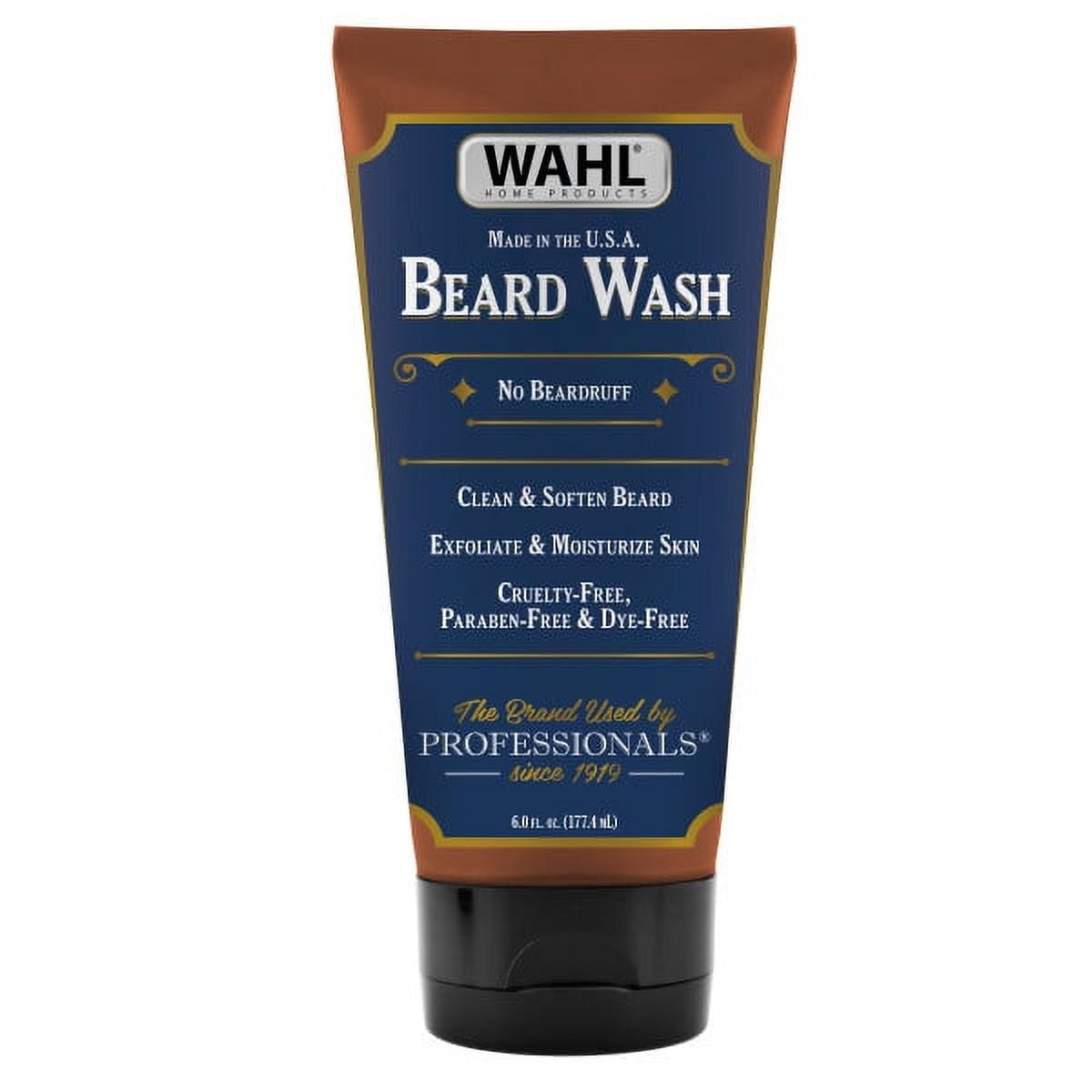 Wahl Beard Wash & Face Exfoliator with Essential Oils for Moisturizing Skin & Beard Hair, 6oz #805601