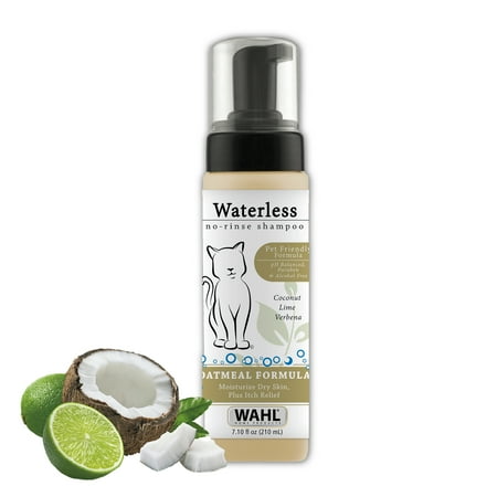 Wahl Cat Waterless No Rinse Shampoo, Oatmeal & Coconut Lime Verbena, Moisturizing & Itch Relief, 7.10 oz .820015-500