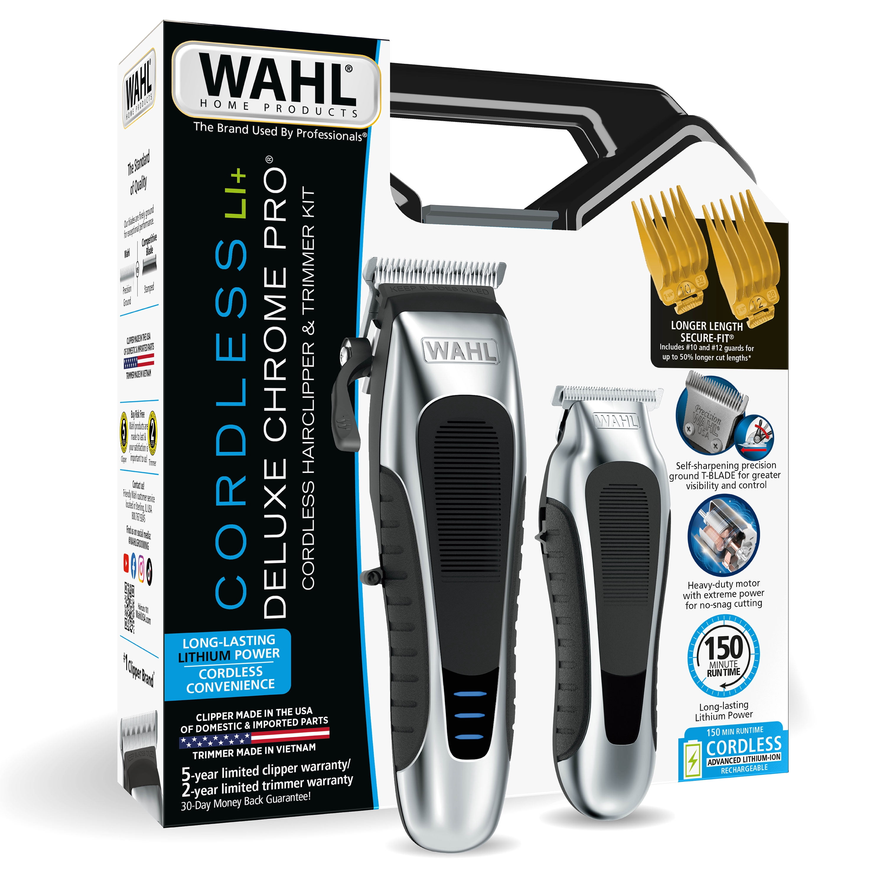 Wahl Chrome Pro Combo, Cordless Hair Clipper and Trimmer, All in