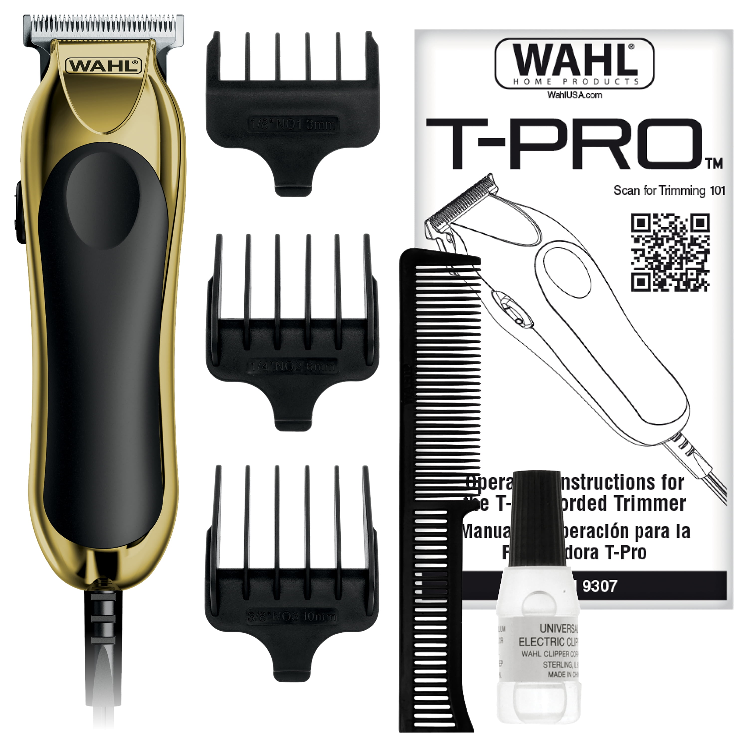Wahl Clipper T-Pro Corded Trimmer - Trim, Detail, Fade, Outline and Shave for Men