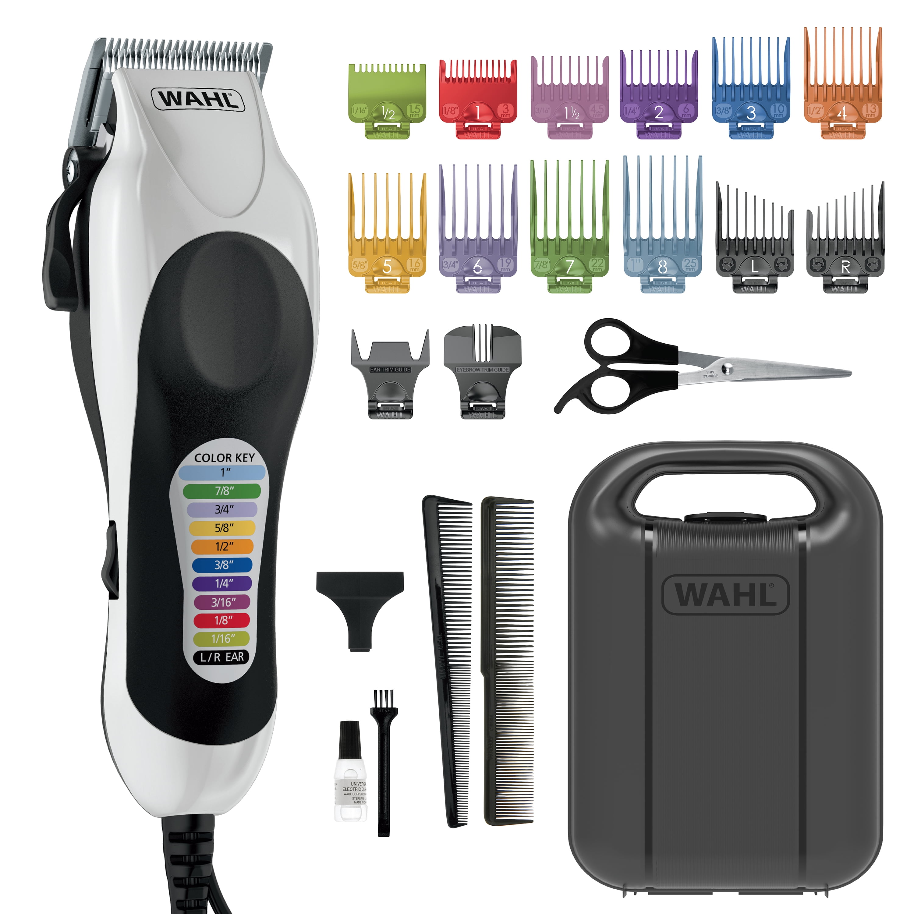 79752T with Pro+ Colored Attachment Combs, Women Hair Cutting Color Corded Wahl for Men, Kit
