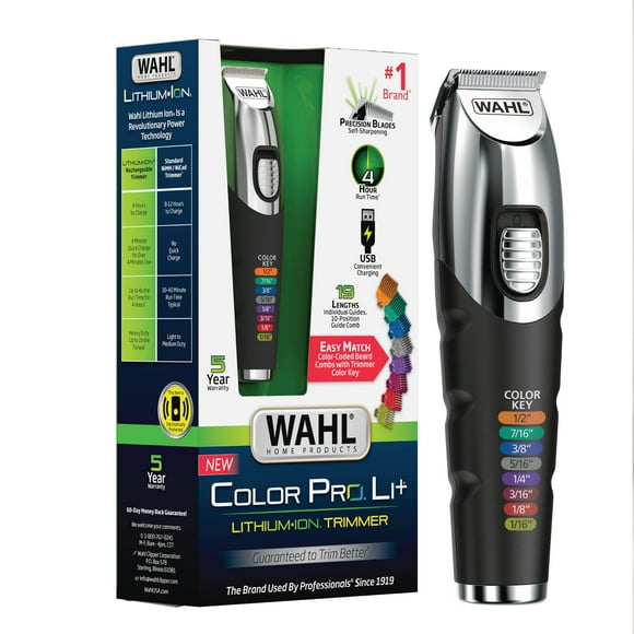 Wahl Color Pro Li+ Lithium Ion Rechargeable Beard Trimmer for Men - 3026652