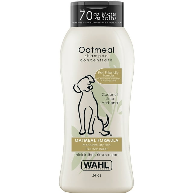 Wahl Dog Shampoo Concentrate, Moisturizing Plus Itch Relief, Oatmeal