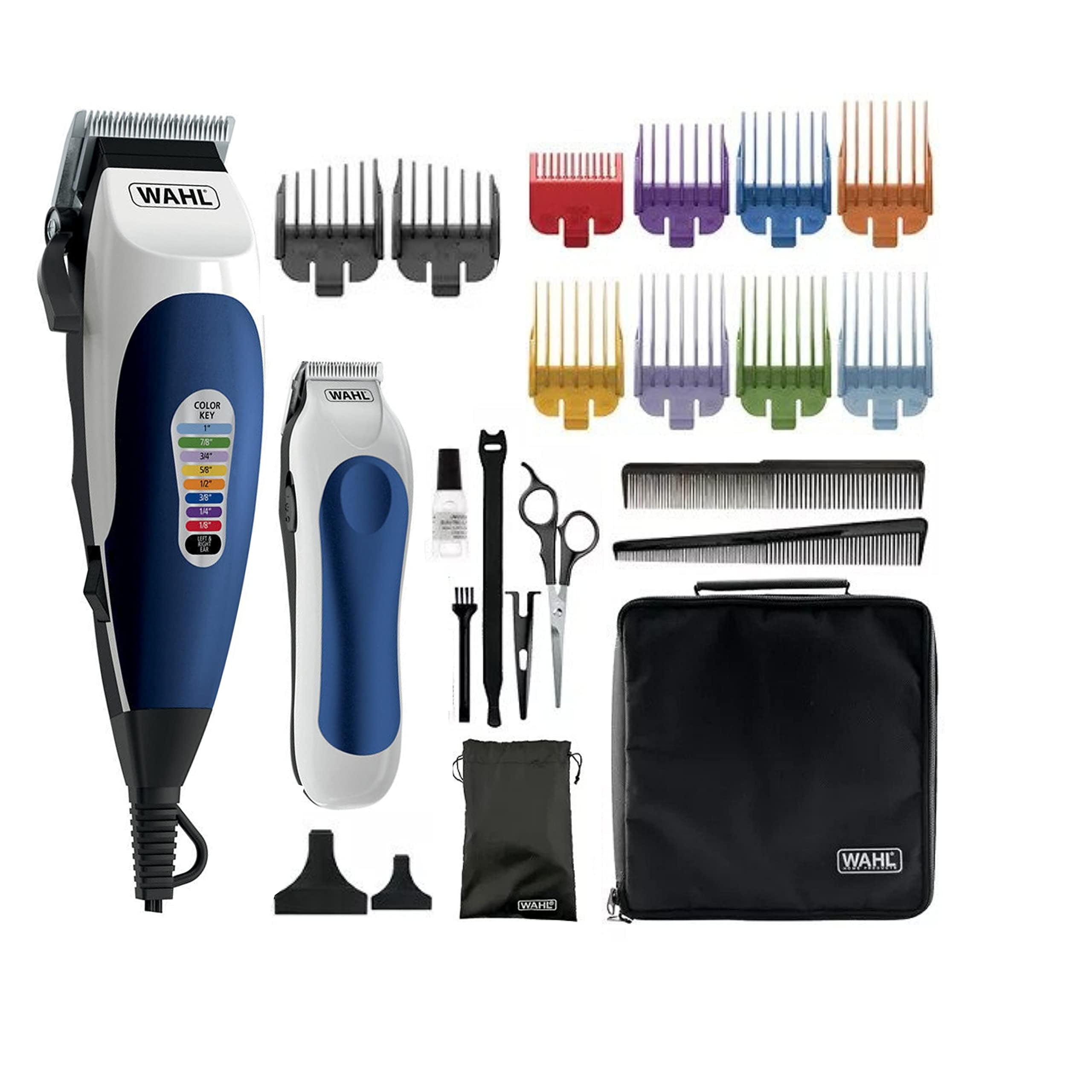 Wahl Hair Clippers for Men 27 pc Barber Kit Deluxe Wahl Clippers