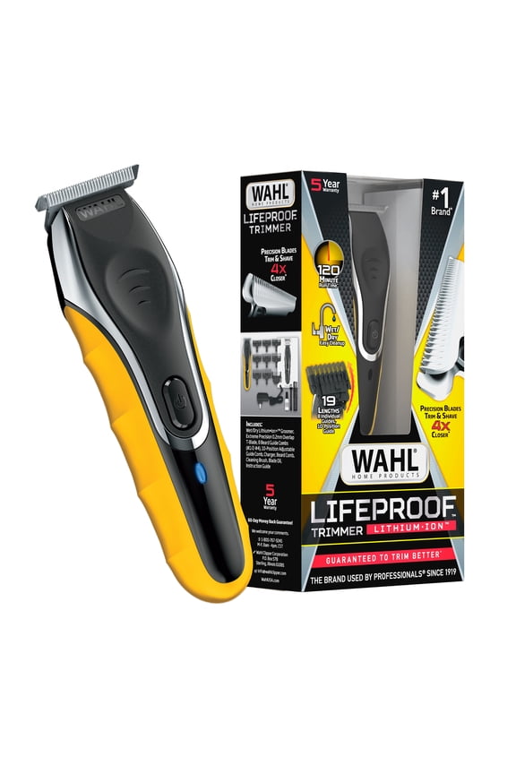 LifeProof Wet/Dry Rechargeable Lithium Ion Trimmer for Men, Black/Yellow, 9899