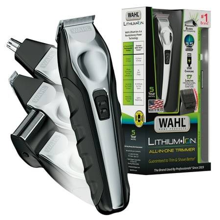 Wahl Lithium Ion All-in-One Beard Trimmer for men - Black/ Silver Model 9888-600