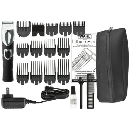 Wahl - Trimmer with 13 Guide Combs - Black/Silver