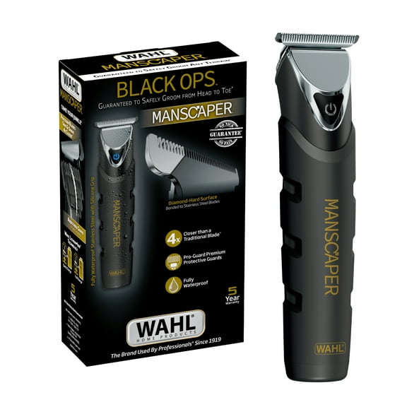 Wahl Manscaper Black Ops Lithium Rechargeable Trimmer for Men, Waterproof, 4x Closer, 3024864