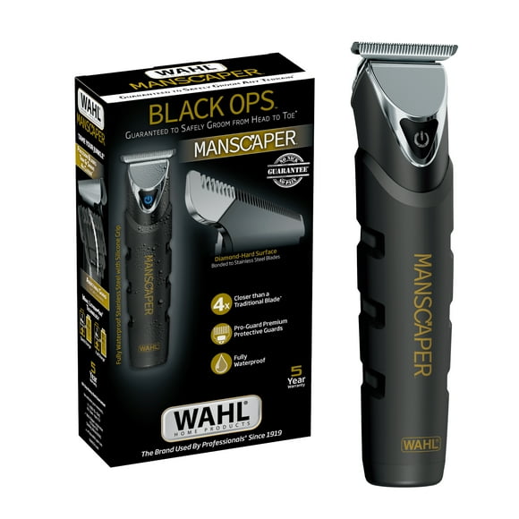 Wahl Manscaper Black Ops Lithium Rechargeable Trimmer for Men, Waterproof, 4x Closer, 3024864