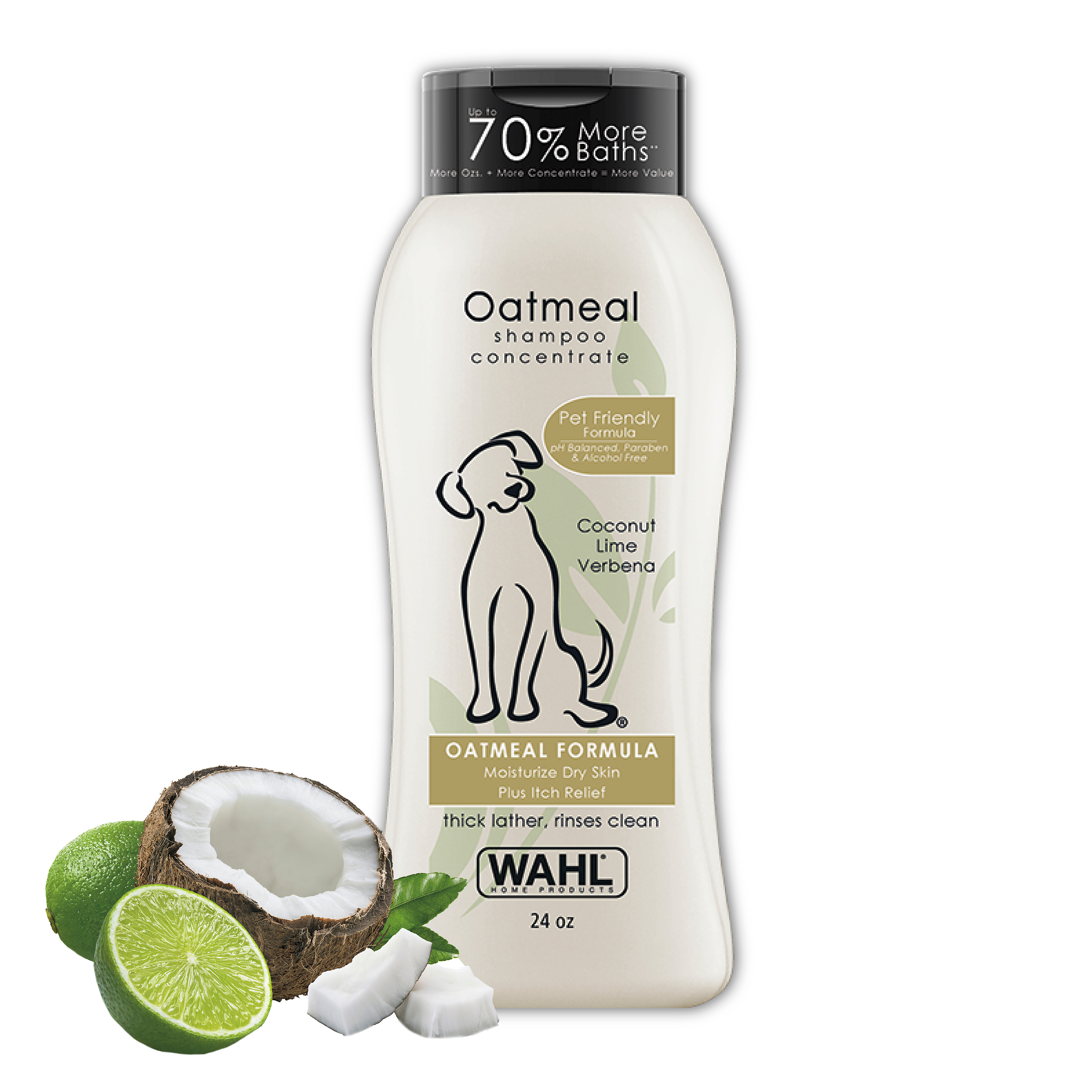 Wahl Oatmeal Dog Shampoo Concentrate, Coconut Lime, 24 Oz
