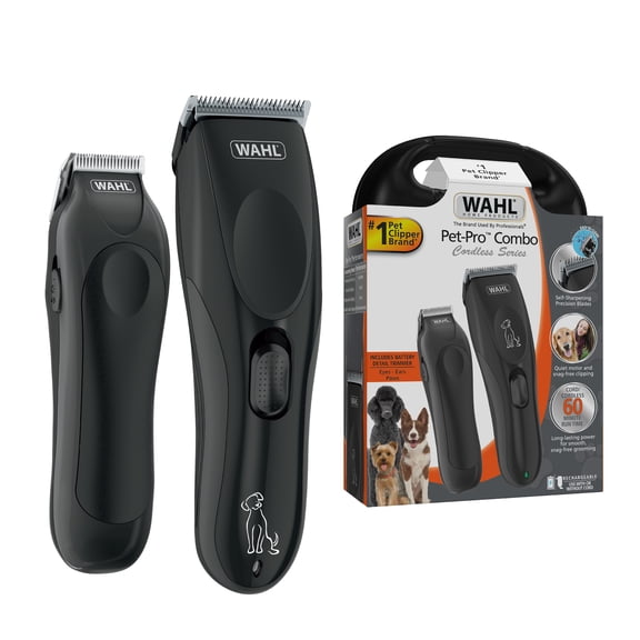 Wahl Pet-Pro Combo Cordless Clipper And Trimmer, 60 Minute Run Time, Black, Model 3028689