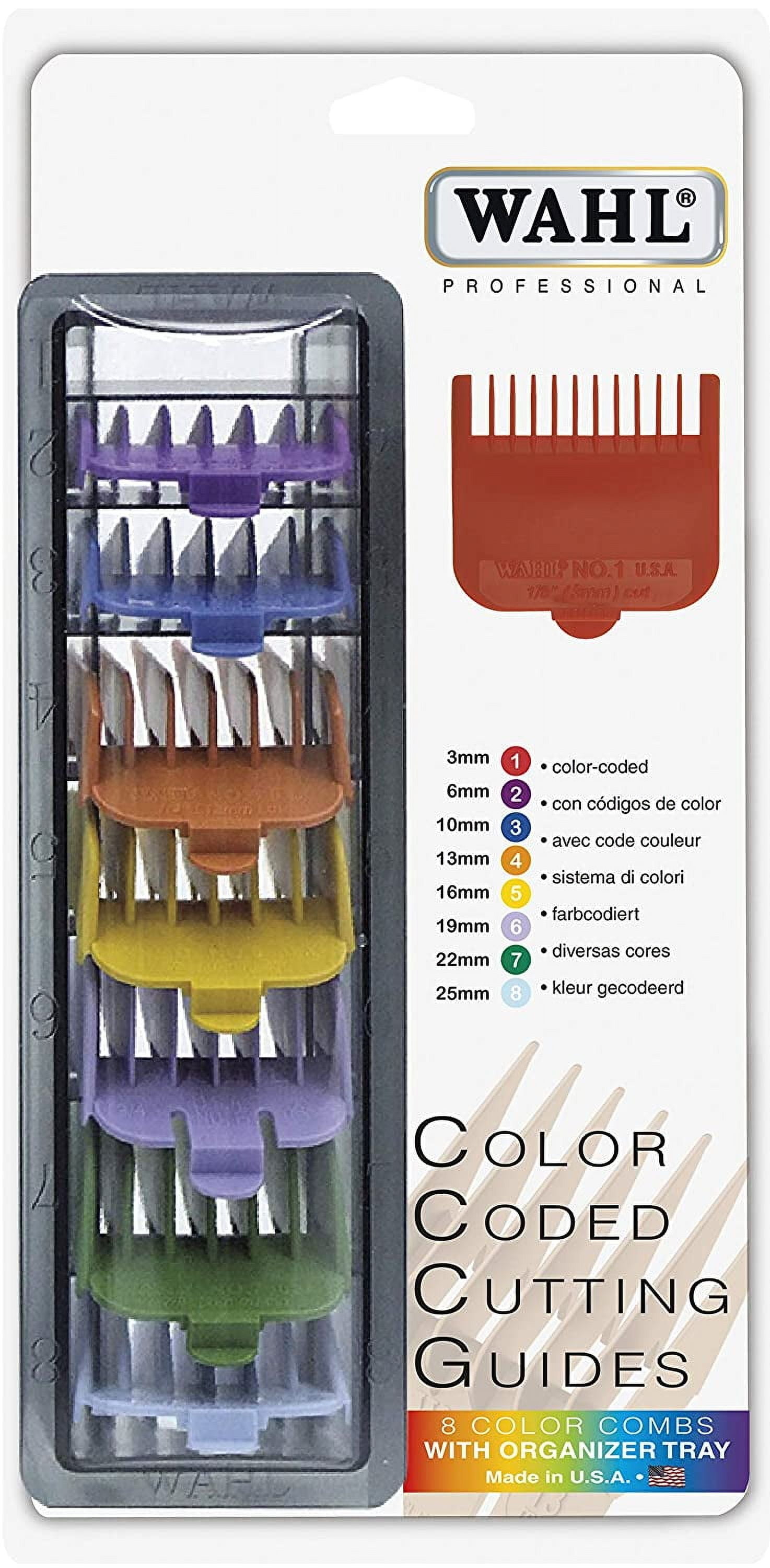 Wahl Professional 8 Color Coded Cutting Guides with Organizer #3170-400 ...