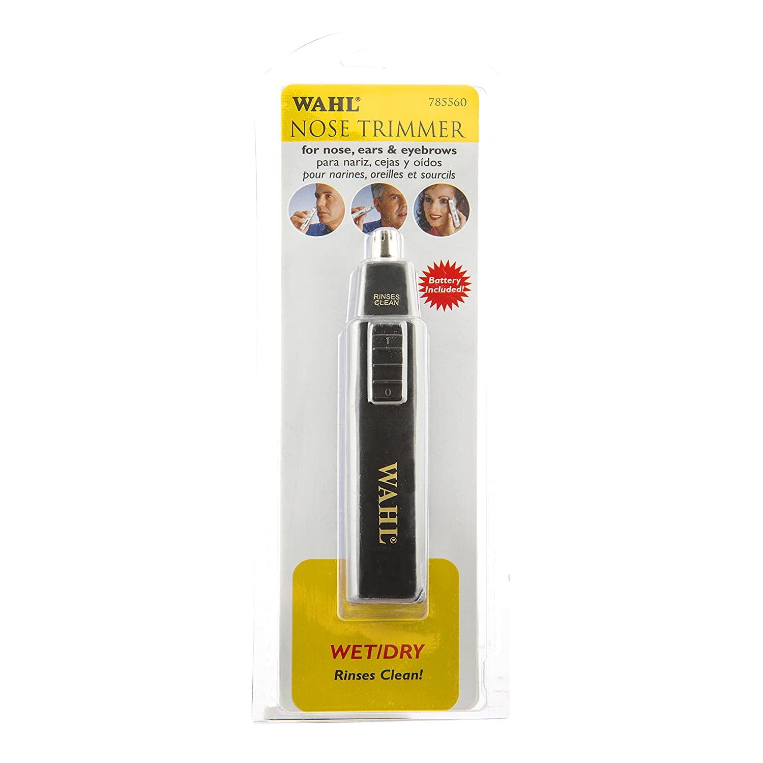 Wahl Professional Nose Trimmer, Battery-Operated, Wet/Dry Use, Stainless Steel Blades, Lightweight