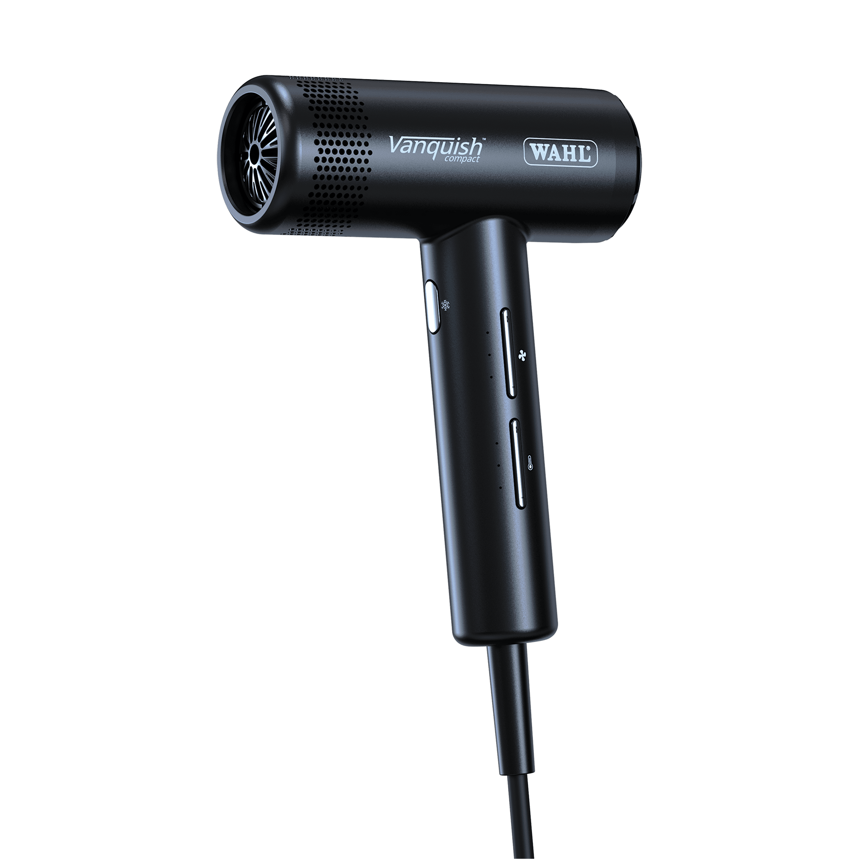 Wahl Professional Vanquish Compact Digital Motor Hair Dryer, 1600W Lightweight Professional Blow Dryer with Magnetic Attachments, Black