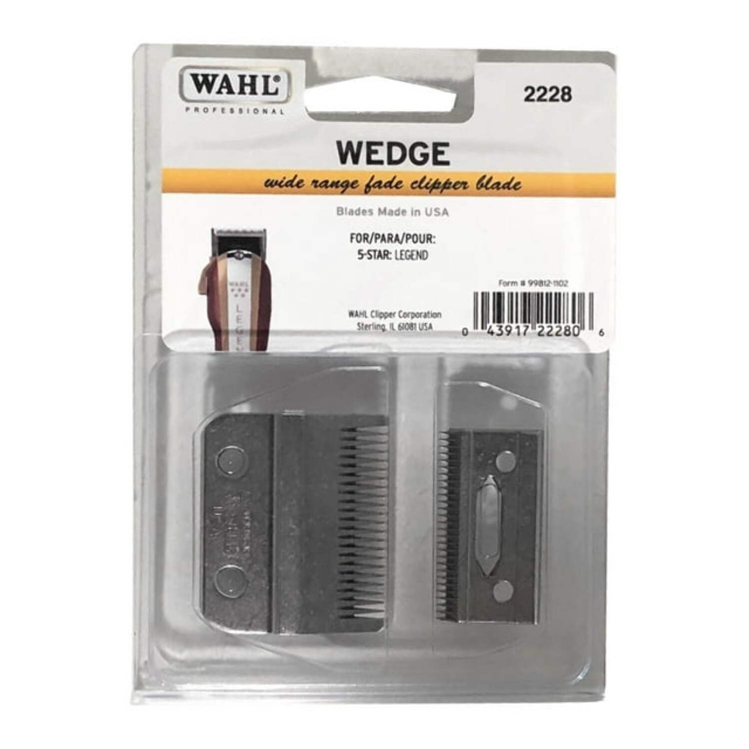Wahl Professional Wedge Blade, High-Precision Replacement for Hair Clippers, Stainless Steel, Fits 5-Star Legend
