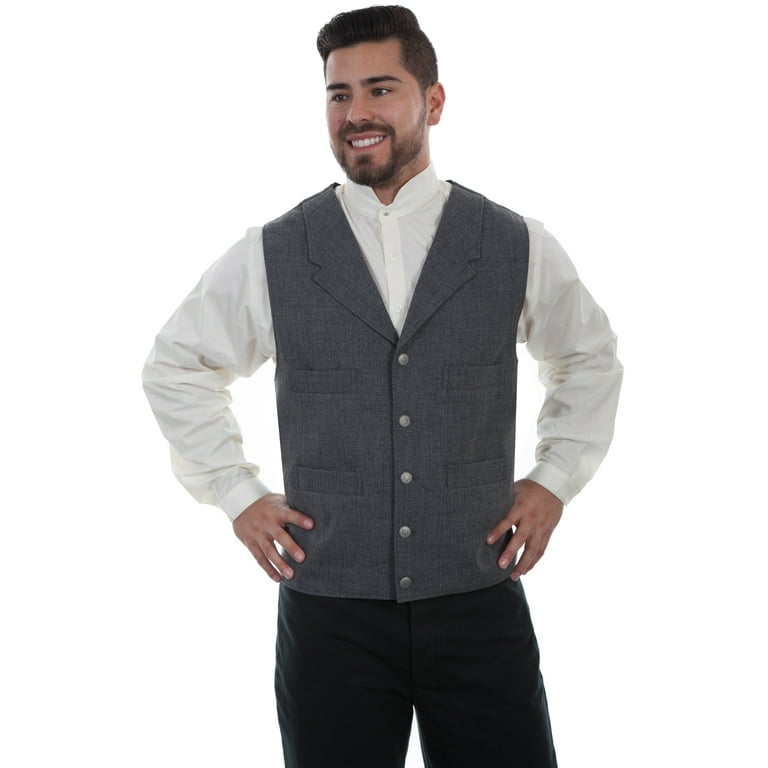 Wahmaker Mens Heather Grey Polyester Lapels Vest XXL