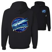 Wahoo Fish Lovers Graphic FRONT AND BACK Mens Hoodies, Black, Small