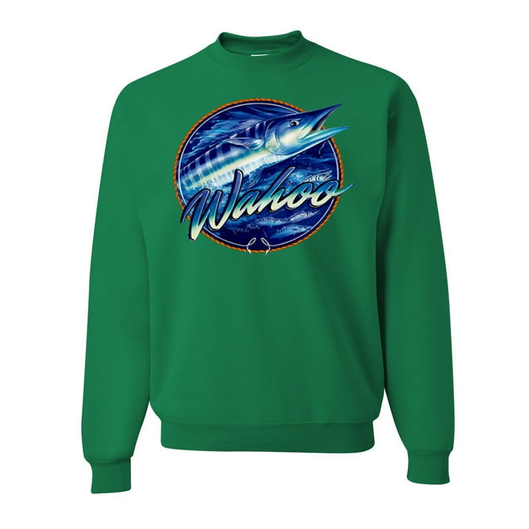 Wild Custom Apparel Wahoo Fish Lovers Graphic Front and Back Mens Hoodies, Royal Blue, 2XL, adult unisex