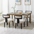 Wahson Cane Back Dining Room Chairs Set of 4, Farmhouse Linen