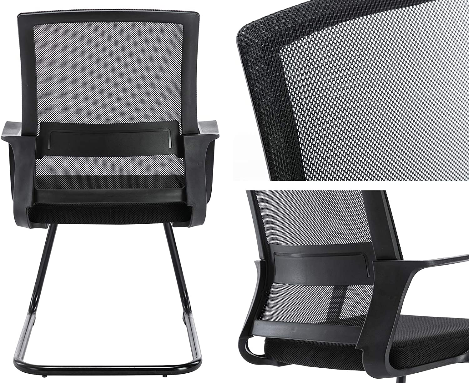 Wahson Set of 2 Heavy Duty Mesh Back Office Guest Chairs, Mid Back