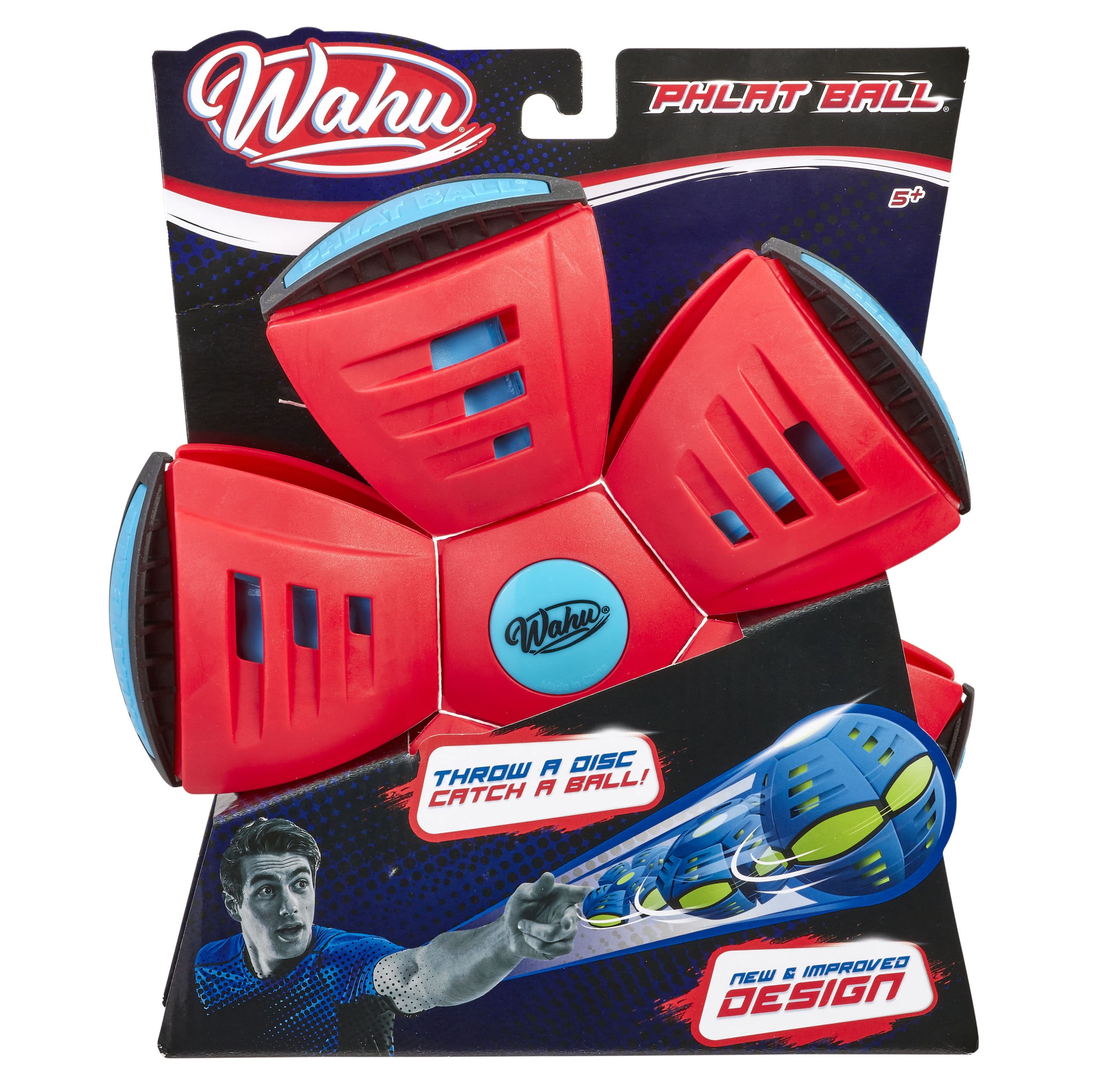 Wahu Phlat Ball Classic Red - Throw A Disc Catch A Ball! - Time Delay Transformation Flying Toy