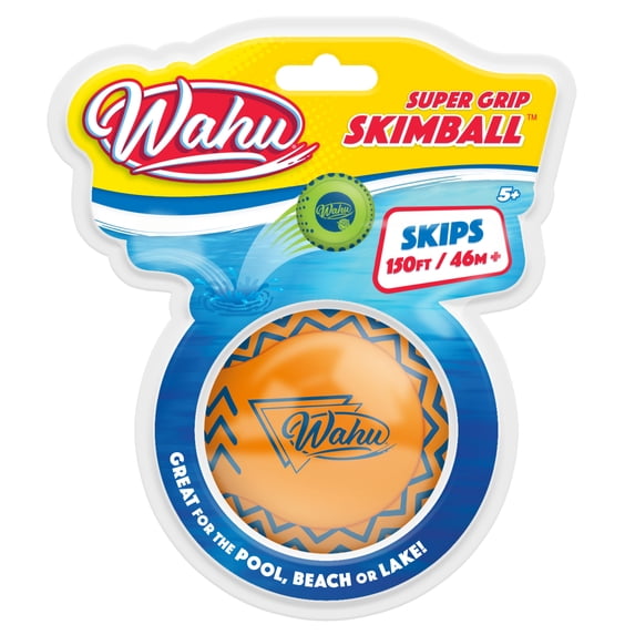 Wahu Wahu Super Grip Skimball Orange - 100% Waterproof Ball Can Skip Over 150 Feet Across The Water