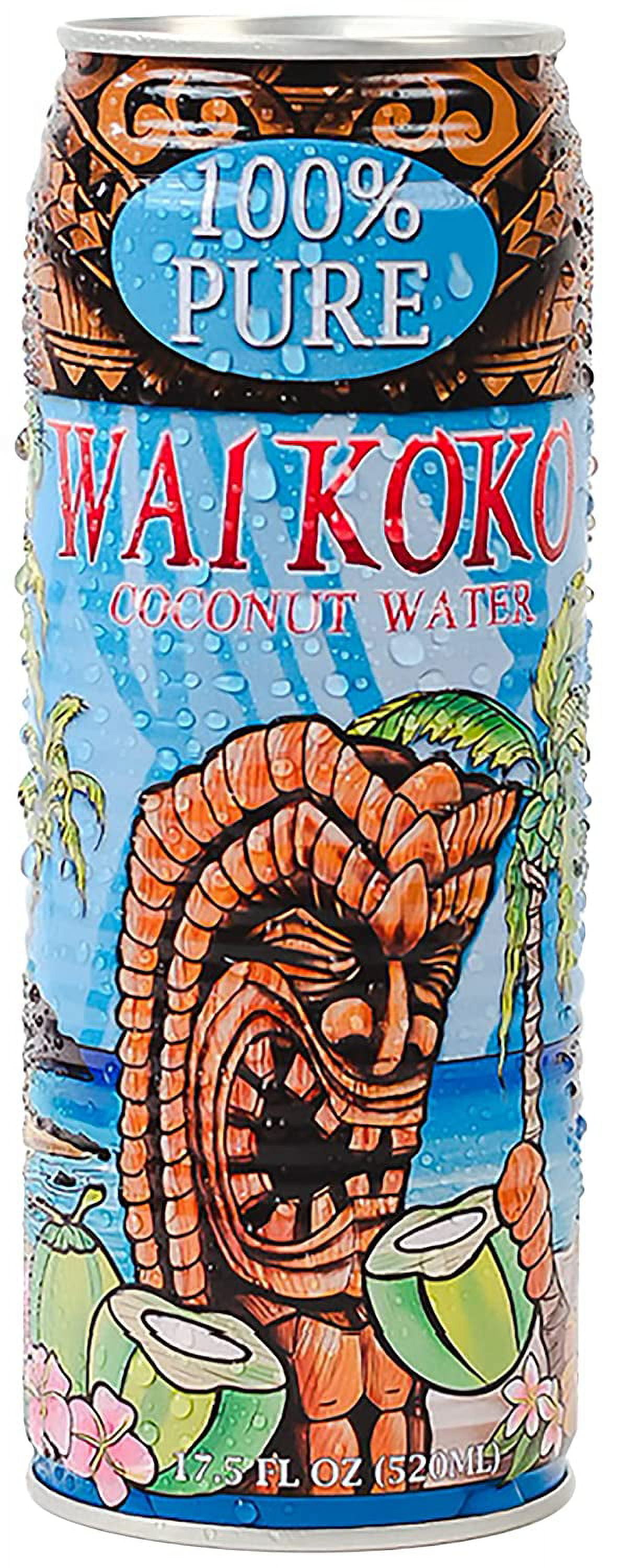 Wai Koko Coconut Water 100 Pure Coconut Water, 17.5 Fl Oz (Pack of 12