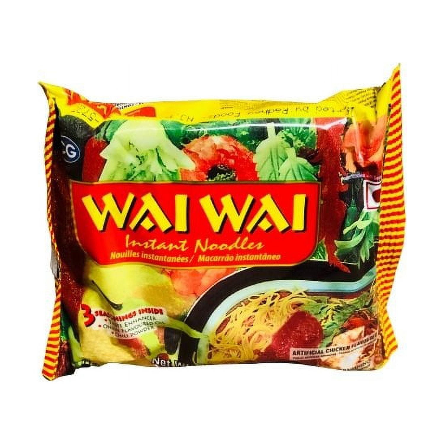 Wai Wai Instant Noodles Chicken Flavored 75g Pack of 48