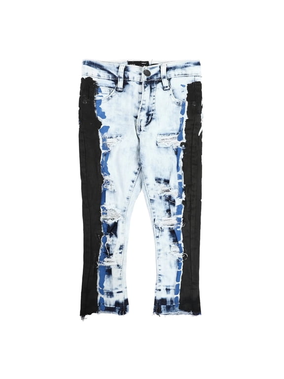 Kids Stacked Fit Jeans (Bleach Wash)