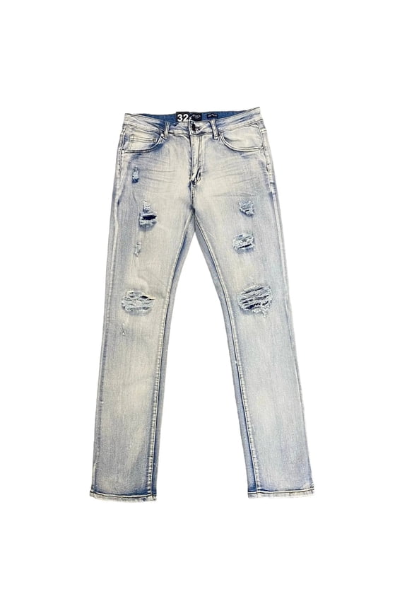 Men Flex Skinny Fit Jeans (Bleach Wash)