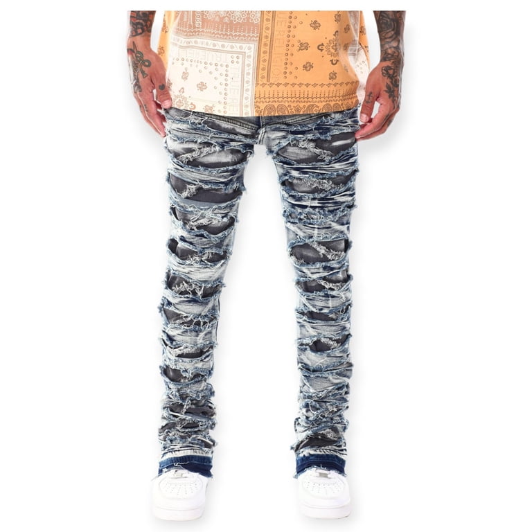 WaiMea Men Stacked Fit Jeans (Blue Wash) - Walmart.com