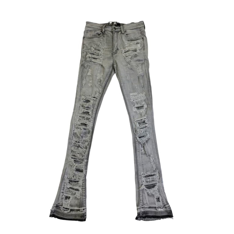 WaiMea Men Stacked Jeans (Grey Bleach) - Walmart.com