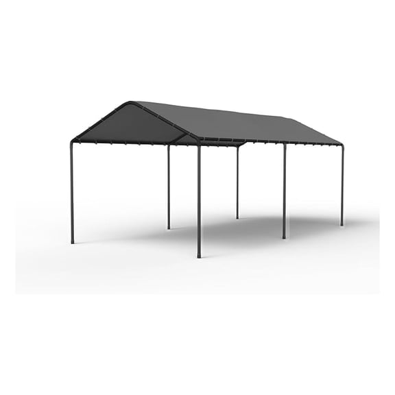WaiRitoday 10x20 Carport Heavy Duty Portable Garage Shelter Metal Car Canopy Tent with UV-Resistant & Weatherproof Top Cover for RV & Vehicles (Gray, 10x20 Without sidewalls)