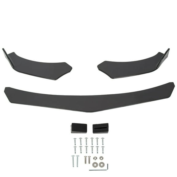 WaiRitoday Black Universal Under Panel Diffuser Front Bumper Lip Splitter Chin Spoiler
