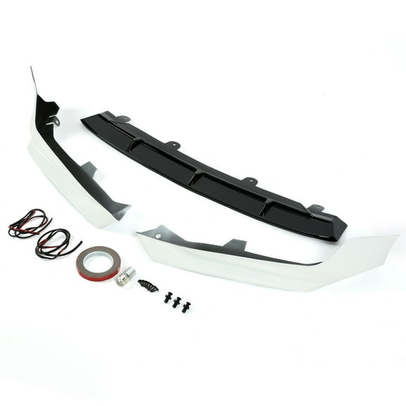WaiRitoday Compatible with 2018-2020 Honda Accord Painted White Pearl Front Bumper Lip Splitter Kit
