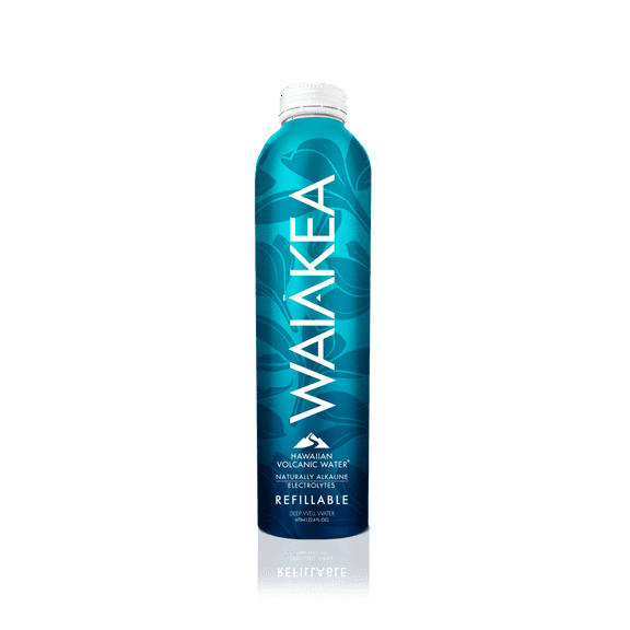 Waiakea Hawaiian Volcanic Water 670ml Refillable Aluminum Still 12-pack (Hana Hou)