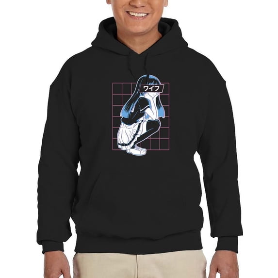 Waifu Girl Hoodie Men -Smartprints Designs, Male Small