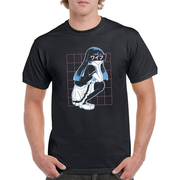 Waifu Girl T-Shirt Men -Smartprints Designs, Male x-Large